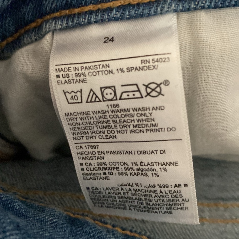 Old Navy Extra High-Rise Sky-Hi Straight Secret Slim Pockets Blue Jeans Size 24 - Picture 8 of 10